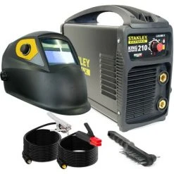 Poste à Souder KING210 STANLEY FATMAX MMA + TIG + Cagoule Stanley Automatique 9/13 Facteur De Marche 100%