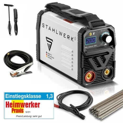 STAHLWERK ARC 200 MD IGBT - Machine à Souder DC MMA / Lift-TIG Avec 200 Ampères Très Compacte, Garantie* Du Fabricant De 7 Ans 1 STAHLWERK ARC 200 MD IGBT - Machine à Souder DC MMA / Lift-TIG Avec 200 Ampères Très Compacte, Garantie* Du Fabricant De 7 Ans