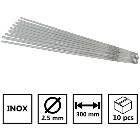 INE Baguettes Inox 2.5 X 300mm-Electrode Soudure à L'arc Inox-Blister De 10 Baguettes Enrobées-soudage Qualité 308 LSI-soudure Mma 1 INE Baguettes Inox 2.5 X 300mm-Electrode Soudure à L'arc Inox-Blister De 10 Baguettes Enrobées-soudage Qualité 308 LSI-soudure Mma