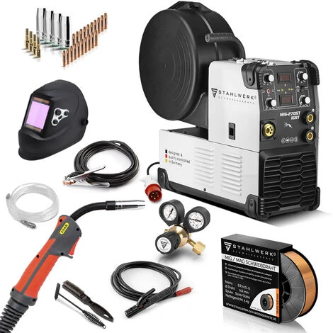 STAHLWERK MIG MAG 270 ST IGBT- équipement Complet - Machine à Souder MIG MAG Sous Gaz Protecteur Avec 270 A, Avec MMA E-hand, Blanc, 7 Ans De Garantie 1 STAHLWERK MIG MAG 270 ST IGBT- équipement Complet - Machine à Souder MIG MAG Sous Gaz Protecteur Avec 270 A, Avec MMA E-hand, Blanc, 7 Ans De Garantie
