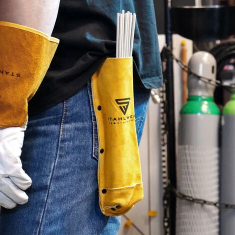 STAHLWERK Pochette D'électrodes/Étuis Pour électrodes Et Baguettes De Soudage En Cuir Véritable Résistant à La Chaleur Et Au Feu 2 STAHLWERK Pochette D'électrodes/Étuis Pour électrodes Et Baguettes De Soudage En Cuir Véritable Résistant à La Chaleur Et Au Feu – Image 2