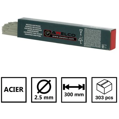 Electrodes Acier Rutiles Ø2.5 Mm - Baguette AWELCO De 300 Mm De Long - Boite De 280 Pièces 2 Electrodes Acier Rutiles Ø2.5 Mm - Baguette AWELCO De 300 Mm De Long - Boite De 280 Pièces – Image 2