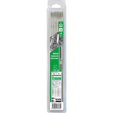Electrode Inox Gys - Diamètre 3,2 Mm - Vendu Par 8 1 Electrode Inox Gys - Diamètre 3,2 Mm - Vendu Par 8