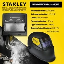 STANLEY Poste à Souder Inverter 160A + Masque 11DIN 7 STANLEY Poste à Souder Inverter 160A + Masque 11DIN -Soudure à larc Sales Store 5269106 3