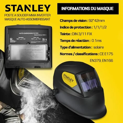 STANLEY Poste à Souder Inverter 160A + Masque 11DIN 3 STANLEY Poste à Souder Inverter 160A + Masque 11DIN – Image 3