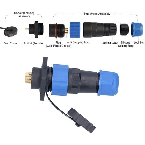 Prise De Courant étanche, Adaptateur De Connecteur Industriel Connexion De Soudage Résistant à L'oxydation Pour Les équipements électroniques Pour Les Communications (6 Noyaux) Macaron 2 Prise De Courant étanche, Adaptateur De Connecteur Industriel Connexion De Soudage Résistant à L'oxydation Pour Les équipements électroniques Pour Les Communications (6 Noyaux) Macaron – Image 2