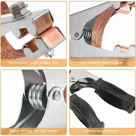 Pince De Masse Pince De Masse Laiton, Fabriqué En Fer, Durable, Sûr Et Stable, Confortable à Tenir, Adapté Au Soudage électrique (800A)Macaron 3 Pince De Masse Pince De Masse Laiton, Fabriqué En Fer, Durable, Sûr Et Stable, Confortable à Tenir, Adapté Au Soudage électrique (800A)Macaron – Image 3