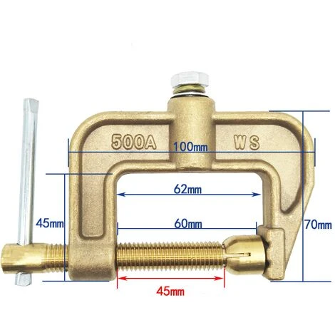 Pince De Terre à Souder 500 A Clip De Fil De Terre Tout En Cuivre Pour Soudure à L'arc Macaron 2 Pince De Terre à Souder 500 A Clip De Fil De Terre Tout En Cuivre Pour Soudure à L'arc Macaron – Image 2