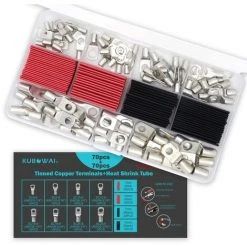 Cosses De Câble En Cuivre étamé, Cosses De Câble, Connecteurs à Sertir, 140 Pièces Cosses à Anneau Pour Gaine Thermorétractable Macaron