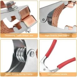 Pince De Masse Pince De Masse Laiton, Fabriqué En Fer, Durable, Sûr Et Stable, Confortable à Tenir, Adapté Au Soudage électrique (300A)Macaron -Soudure à larc Sales Store 53106912 3