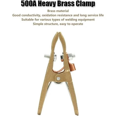 Pince De Masse Soudure, 500A Mâchoire Lourde En Laiton, Pince De Terre De Soudage Pour Poste De Soudage Welder (500A)Macaron 4 Pince De Masse Soudure, 500A Mâchoire Lourde En Laiton, Pince De Terre De Soudage Pour Poste De Soudage Welder (500A)Macaron – Image 4