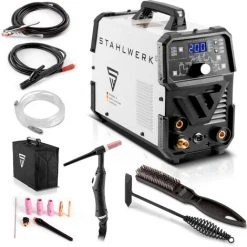 STAHLWERK DC TIG 200 Puls Pro - Poste De Soudage TIG Professionnel Numérique Avec Fonction MMA Et Pulsée, Adapté Aux Tôles Fines, 7 Ans De Garantie
