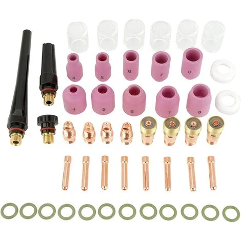 IRISFR Lilaris 49 Pcs Ensembles De Soudage TIG Lentille De Gaz En Cuivre Buses D'alumine Tasses Collets Accessoires De Soudage TIG Pour Pistolet De Soudage TIG 1 IRISFR Lilaris 49 Pcs Ensembles De Soudage TIG Lentille De Gaz En Cuivre Buses D'alumine Tasses Collets Accessoires De Soudage TIG Pour Pistolet De Soudage TIG