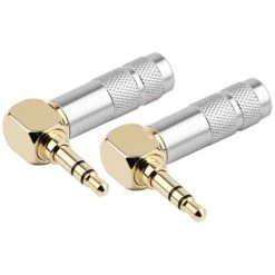 IRISFR Lilaris 2X Prise Mini Jack 3,5mm Coude Male à Souder Stéréo Fiche Male MiniJack 3.5 Mm Connecteur Soudure Angle 90° Angle Plaque Or