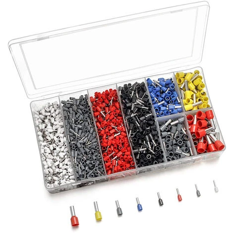 IRISFR Lilaris 1800 Pcs Boîtes à Bornes Sertir Isolées Embouts De Câblage Câble De Cosses 0,5-10,00 Mm² Pour Pince Électricien 1 IRISFR Lilaris 1800 Pcs Boîtes à Bornes Sertir Isolées Embouts De Câblage Câble De Cosses 0,5-10,00 Mm² Pour Pince Électricien