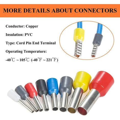 IRISFR Lilaris 1800 Pcs Boîtes à Bornes Sertir Isolées Embouts De Câblage Câble De Cosses 0,5-10,00 Mm² Pour Pince Électricien 4 IRISFR Lilaris 1800 Pcs Boîtes à Bornes Sertir Isolées Embouts De Câblage Câble De Cosses 0,5-10,00 Mm² Pour Pince Électricien – Image 4