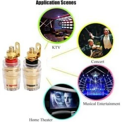 MACARON Connecteur De Prise Banane Pour Borne De Haut-Parleur Amplificateur Plaque Murale（4 Pièces 4 Mm）LO-Ron -Soudure à larc Sales Store 60414036 5