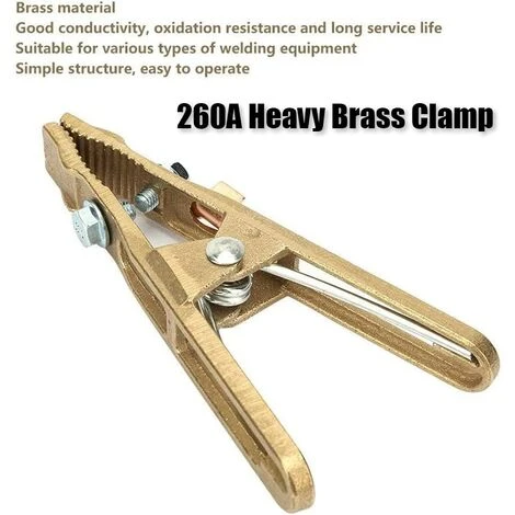 FR-LIFE Laiton Pince De Masse,BR-Vie Pince De Terre à Souder Pour Souduremise à La Terre De Câble Pour La Machine De Soudure (260A) 2 FR-LIFE Laiton Pince De Masse,BR-Vie Pince De Terre à Souder Pour Souduremise à La Terre De Câble Pour La Machine De Soudure (260A) – Image 2