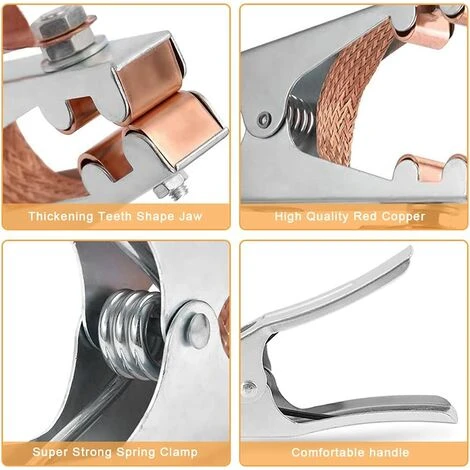 TINOR Pince De Masse, Pince Soudure, 1 Pince De Terre De Soudage, Fait De Fer + Laiton, Solide Et Durable, Matériel De Soudage Professionnel, Pour La Plupart Des Machines à Souder (500A) 2 TINOR Pince De Masse, Pince Soudure, 1 Pince De Terre De Soudage, Fait De Fer + Laiton, Solide Et Durable, Matériel De Soudage Professionnel, Pour La Plupart Des Machines à Souder (500A) – Image 2