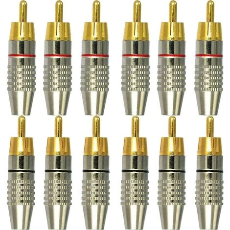 JOORRT 12Pcs RCA Connecteur Male,Connecteurs Audio Vidéo RCA,RCA Terminal Connecteur Audio,RCA Connecteur à Sans Soudure,Connecteurs RCA Plug Jack 1 JOORRT 12Pcs RCA Connecteur Male,Connecteurs Audio Vidéo RCA,RCA Terminal Connecteur Audio,RCA Connecteur à Sans Soudure,Connecteurs RCA Plug Jack