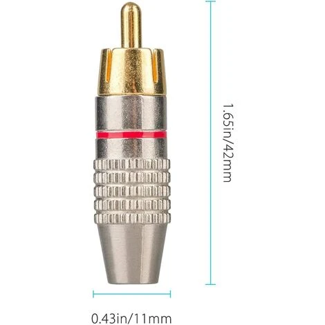JOORRT 12Pcs RCA Connecteur Male,Connecteurs Audio Vidéo RCA,RCA Terminal Connecteur Audio,RCA Connecteur à Sans Soudure,Connecteurs RCA Plug Jack 2 JOORRT 12Pcs RCA Connecteur Male,Connecteurs Audio Vidéo RCA,RCA Terminal Connecteur Audio,RCA Connecteur à Sans Soudure,Connecteurs RCA Plug Jack – Image 2