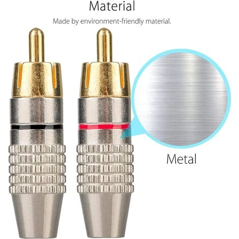 JOORRT 12Pcs RCA Connecteur Male,Connecteurs Audio Vidéo RCA,RCA Terminal Connecteur Audio,RCA Connecteur à Sans Soudure,Connecteurs RCA Plug Jack 4 JOORRT 12Pcs RCA Connecteur Male,Connecteurs Audio Vidéo RCA,RCA Terminal Connecteur Audio,RCA Connecteur à Sans Soudure,Connecteurs RCA Plug Jack – Image 4